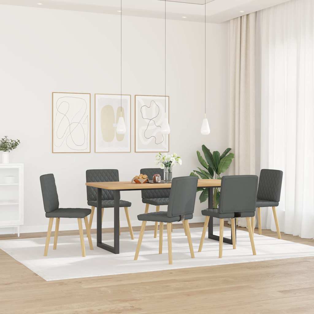 Sedie da Pranzo 6 pz Grigio Scuro in Tessuto
