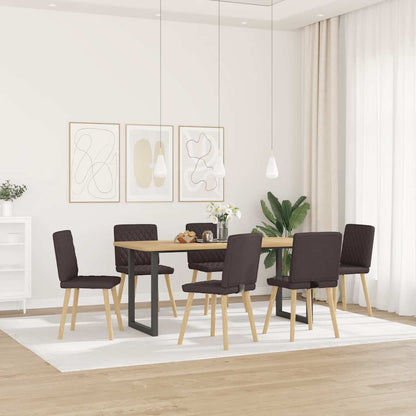 Sedie da Pranzo 6 pz Marrone Scuro in Tessuto | homemem39