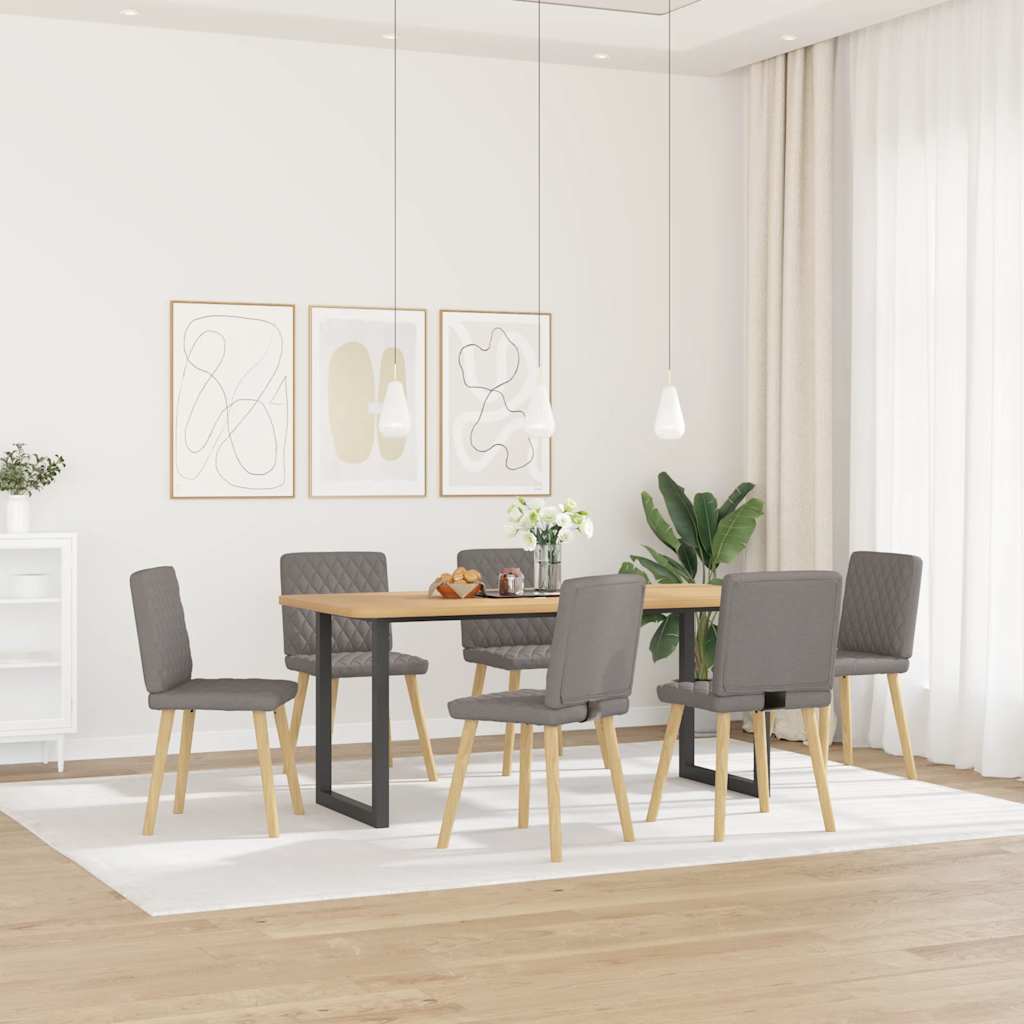 Sedie da Pranzo 6 pz Grigio Talpa in Tessuto
