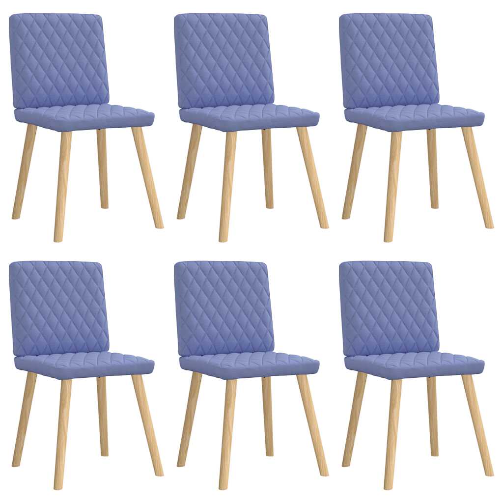Sedie da Pranzo 6 pz Blu Jeans in Tessuto