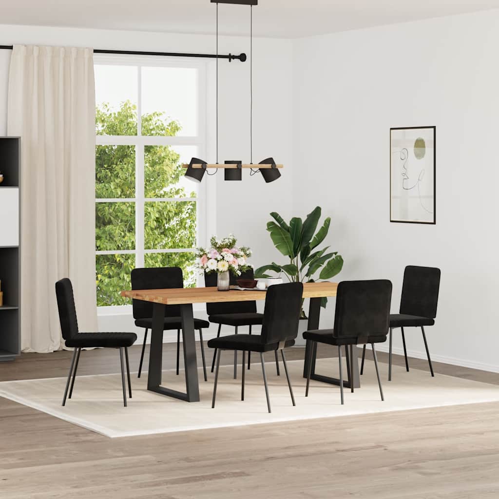 Sedie da Pranzo 6 pz Nere in Velluto | homemem39