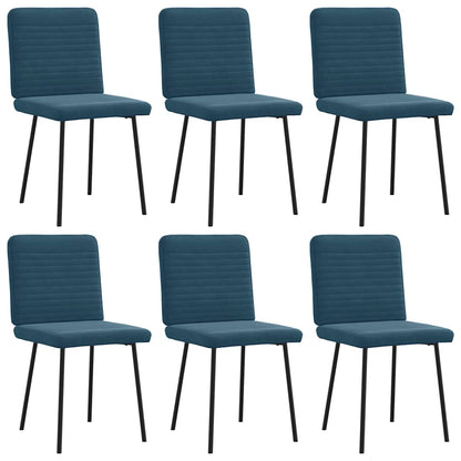 Sedie da Pranzo 6 pz Blu in Velluto