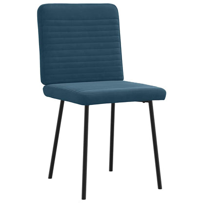 Sedie da Pranzo 6 pz Blu in Velluto