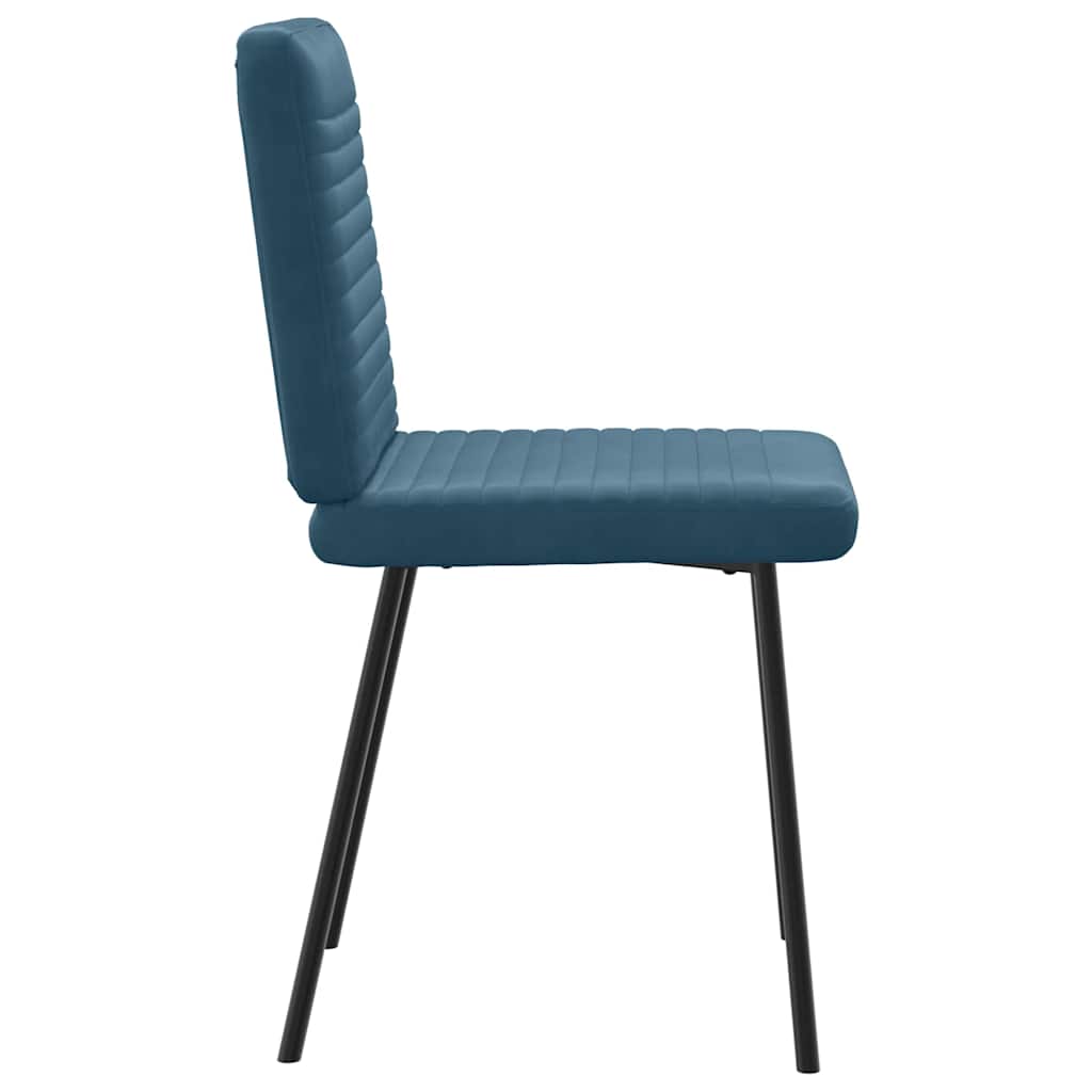 Sedie da Pranzo 6 pz Blu in Velluto