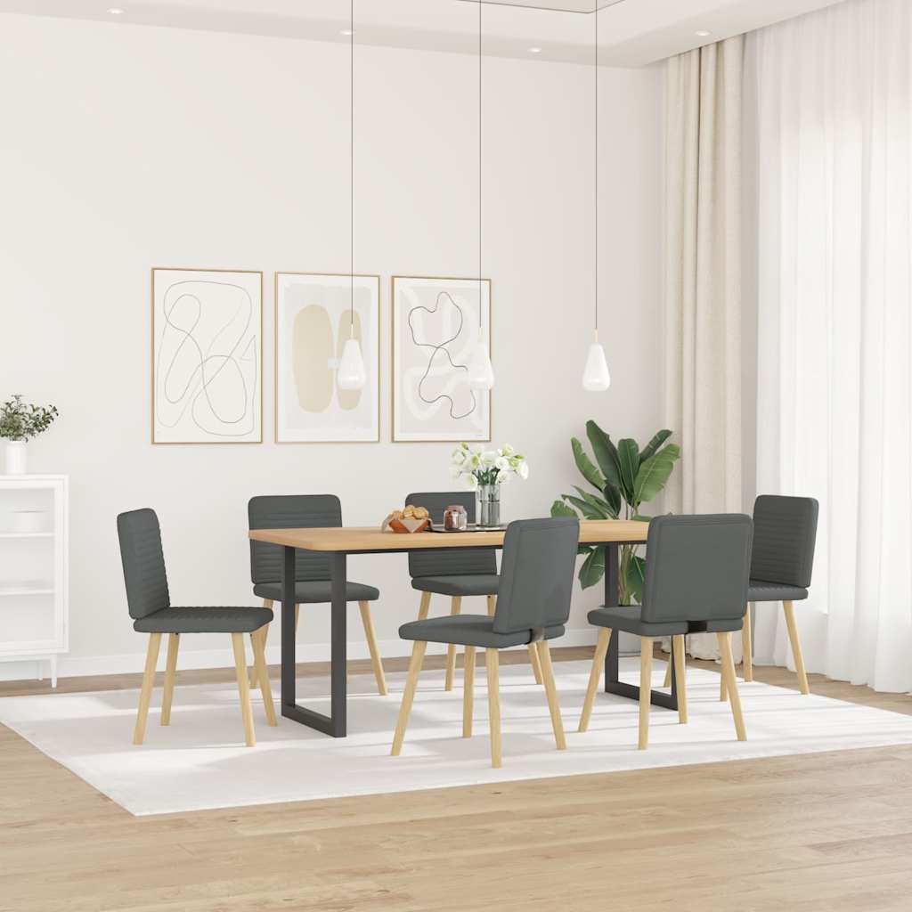 Sedie da Pranzo 6 pz Grigio Scuro in Tessuto