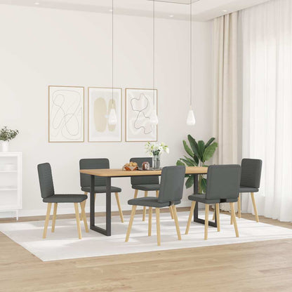 Sedie da Pranzo 6 pz Grigio Scuro in Tessuto