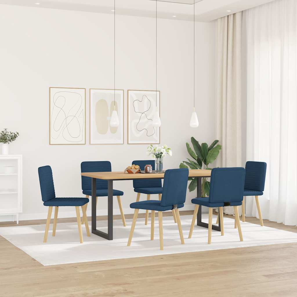 Sedie da Pranzo 6 pz Blu in Tessuto | homemem39