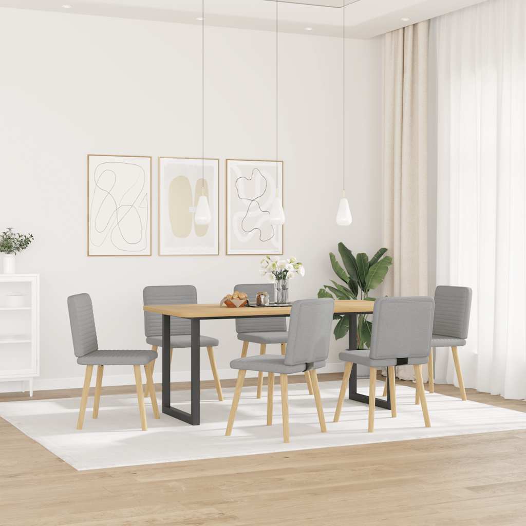 Sedie da Pranzo 6 pz Grigio Nuvola in Tessuto | homemem39
