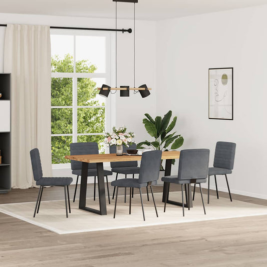 Sedie da Pranzo 6 pz Grigio Scuro in Velluto | homemem39