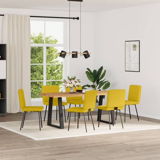 Sedie da Pranzo 6 pz Gialle in Velluto | homemem39