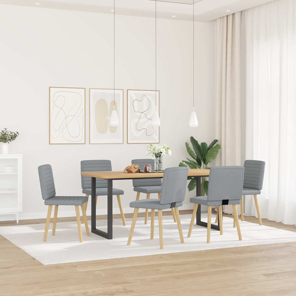 Sedie da Pranzo 6 pz Grigio Chiaro in Tessuto