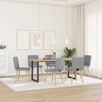 Sedie da Pranzo 6 pz Grigio Chiaro in Tessuto