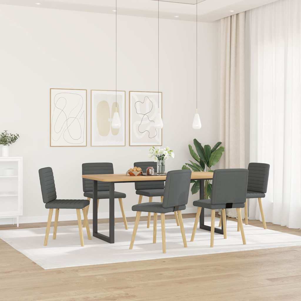 Sedie da Pranzo 6 pz Grigio Scuro in Tessuto