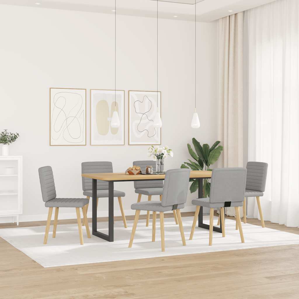 Sedie da Pranzo 6 pz Grigio Nuvola in Tessuto | homemem39