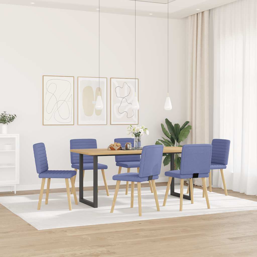 Sedie da Pranzo 6 pz Blu Jeans in Tessuto | homemem39