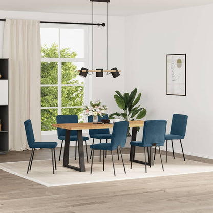 Sedie da Pranzo 6 pz Blu in Velluto