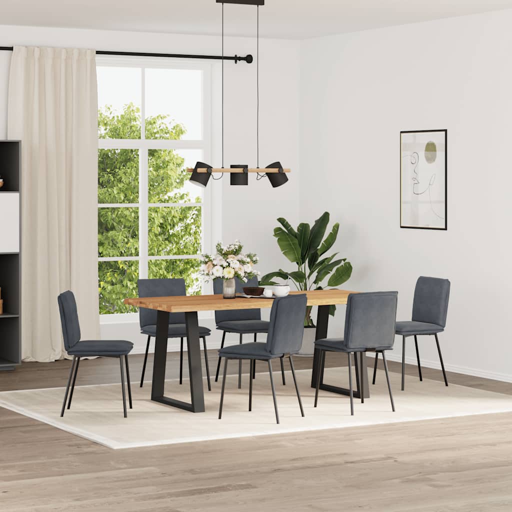 Sedie da Pranzo 6 pz Grigio Scuro in Velluto | homemem39