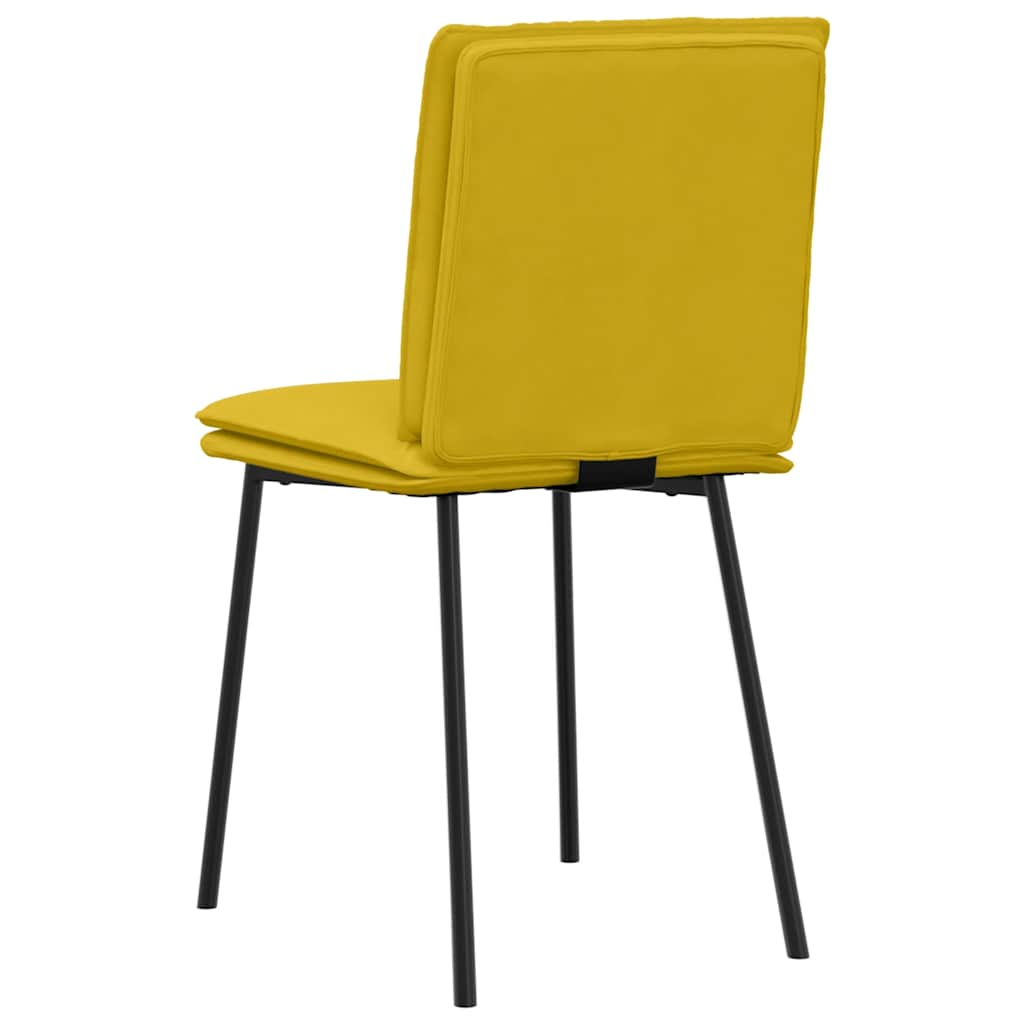 Sedie da Pranzo 6 pz Gialle in Velluto