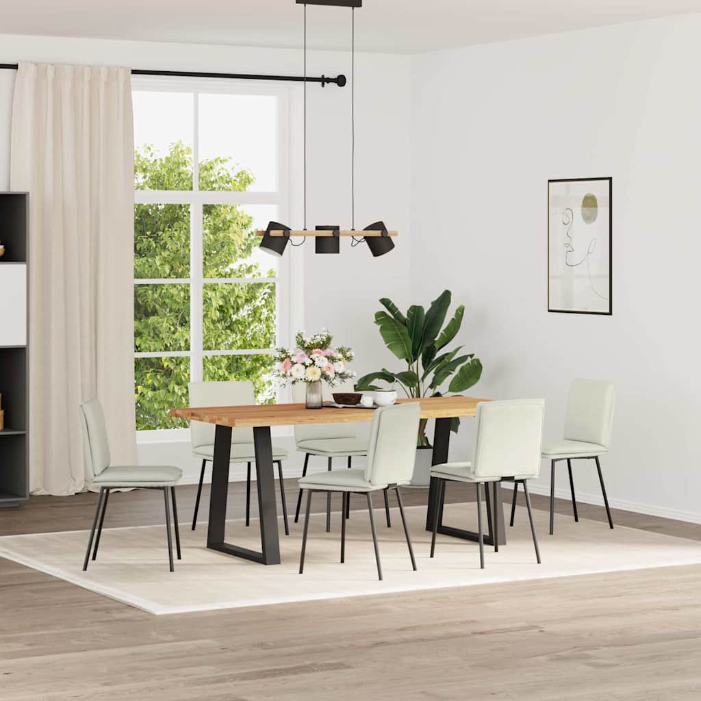 Sedie da Pranzo 6 pz Crema in Velluto | homemem39