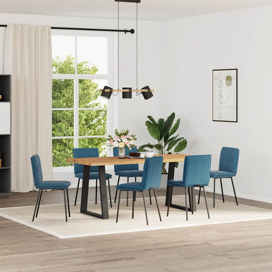 Sedie da Pranzo 6 pz Blu in Velluto | homemem39