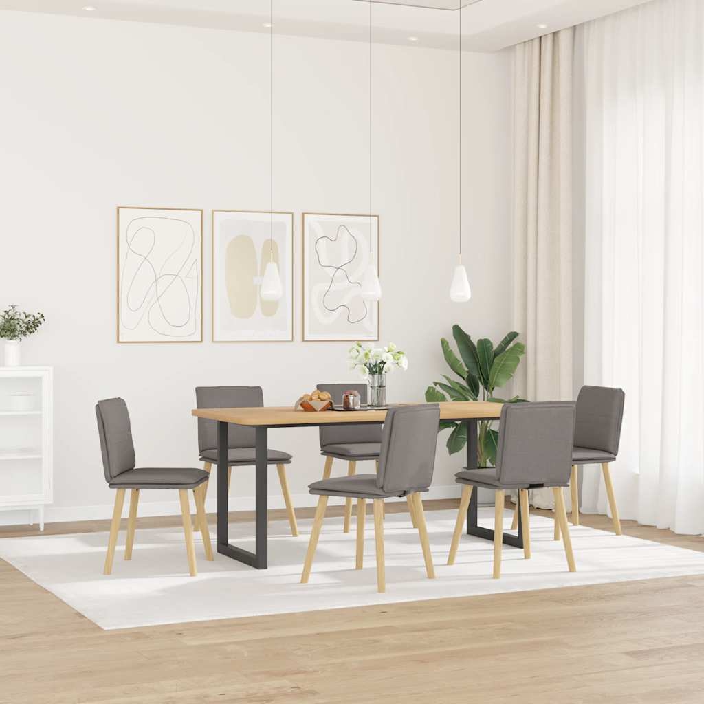 Sedie da Pranzo 6 pz Grigio Talpa in Tessuto | homemem39