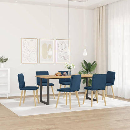 Sedie da Pranzo 6 pz Blu in Tessuto | homemem39