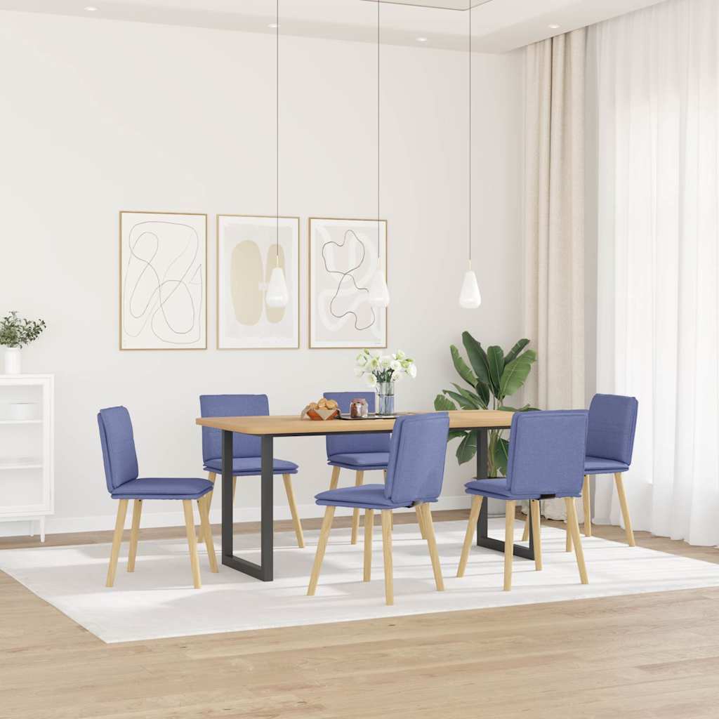 Sedie da Pranzo 6 pz Blu Jeans in Tessuto | homemem39