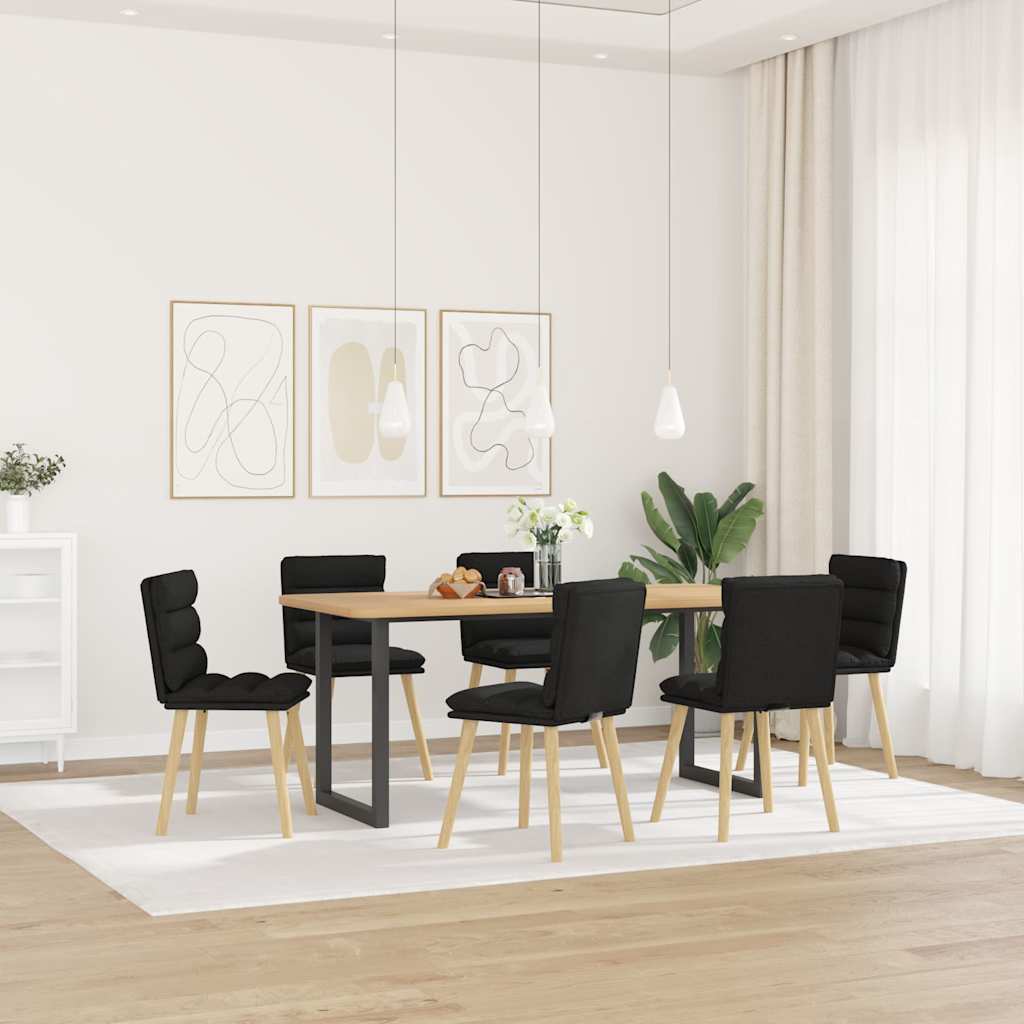 Sedie da Pranzo 6 pz Nere in Tessuto | homemem39