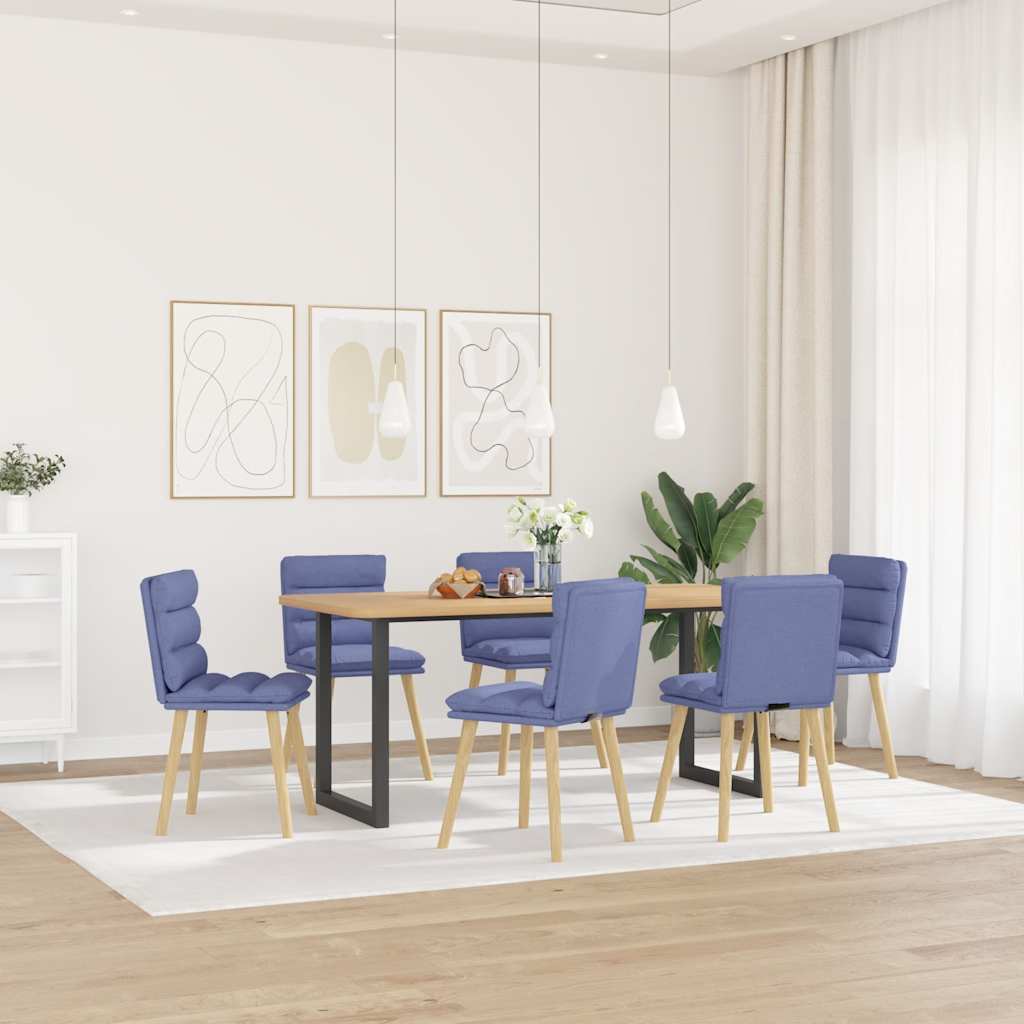 Sedie da Pranzo 6 pz Blu Jeans in Tessuto | homemem39
