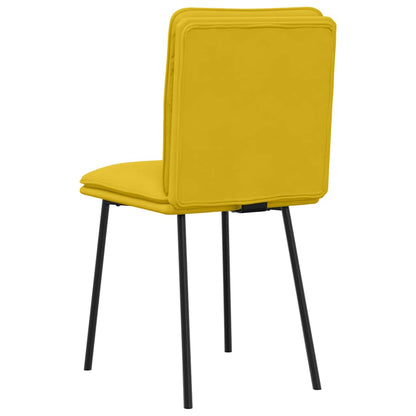 Sedie da Pranzo 6 pz Gialle in Velluto