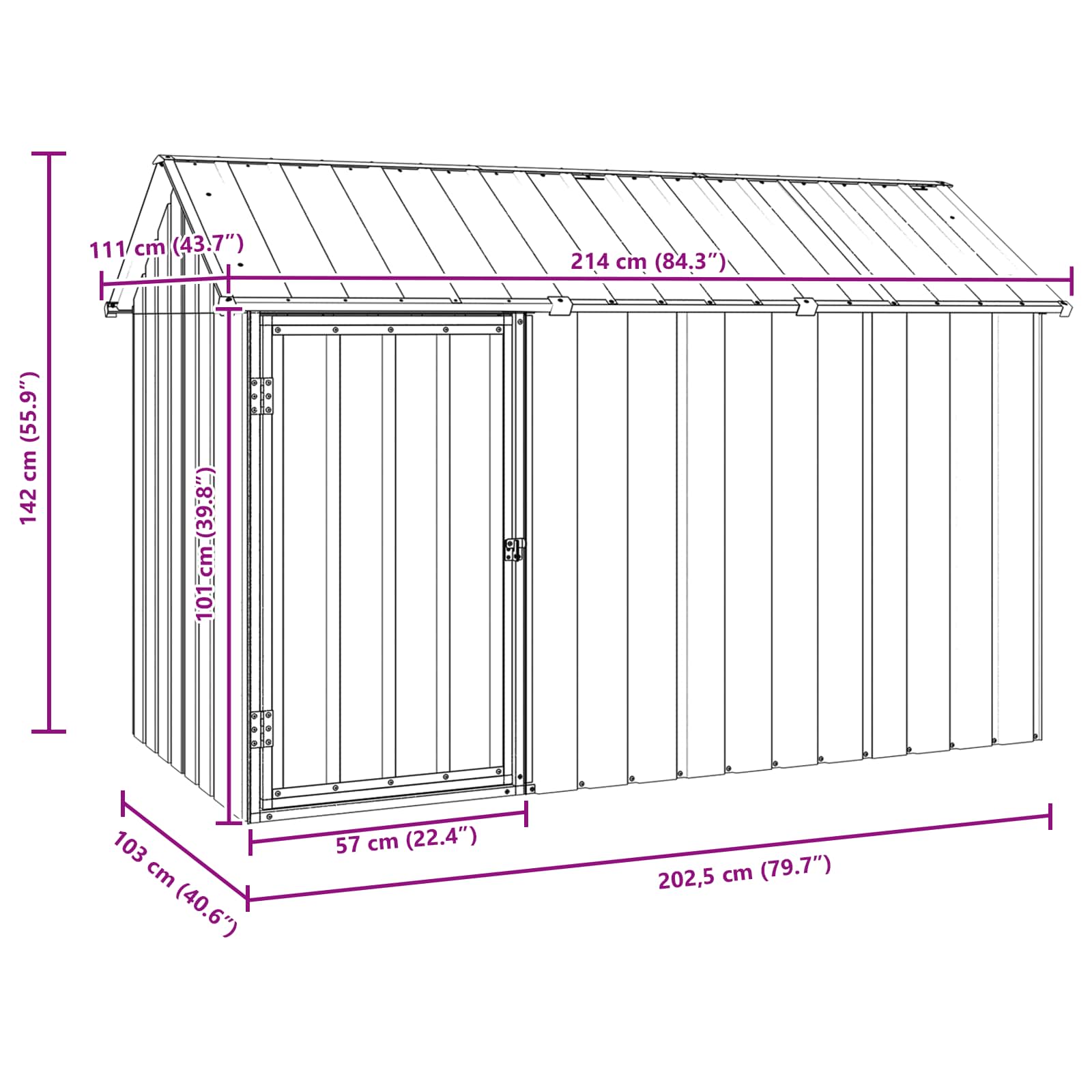 Gabbia per uccelli Antracite 215 x 112 x 141 cm Acciaio zincato | homemem39