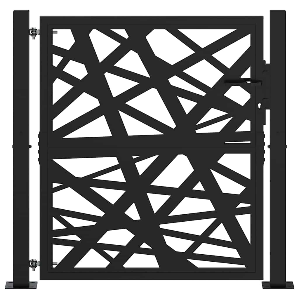 Cancello da giardino nero 100x100 cm in acciaio design leggero | homemem39