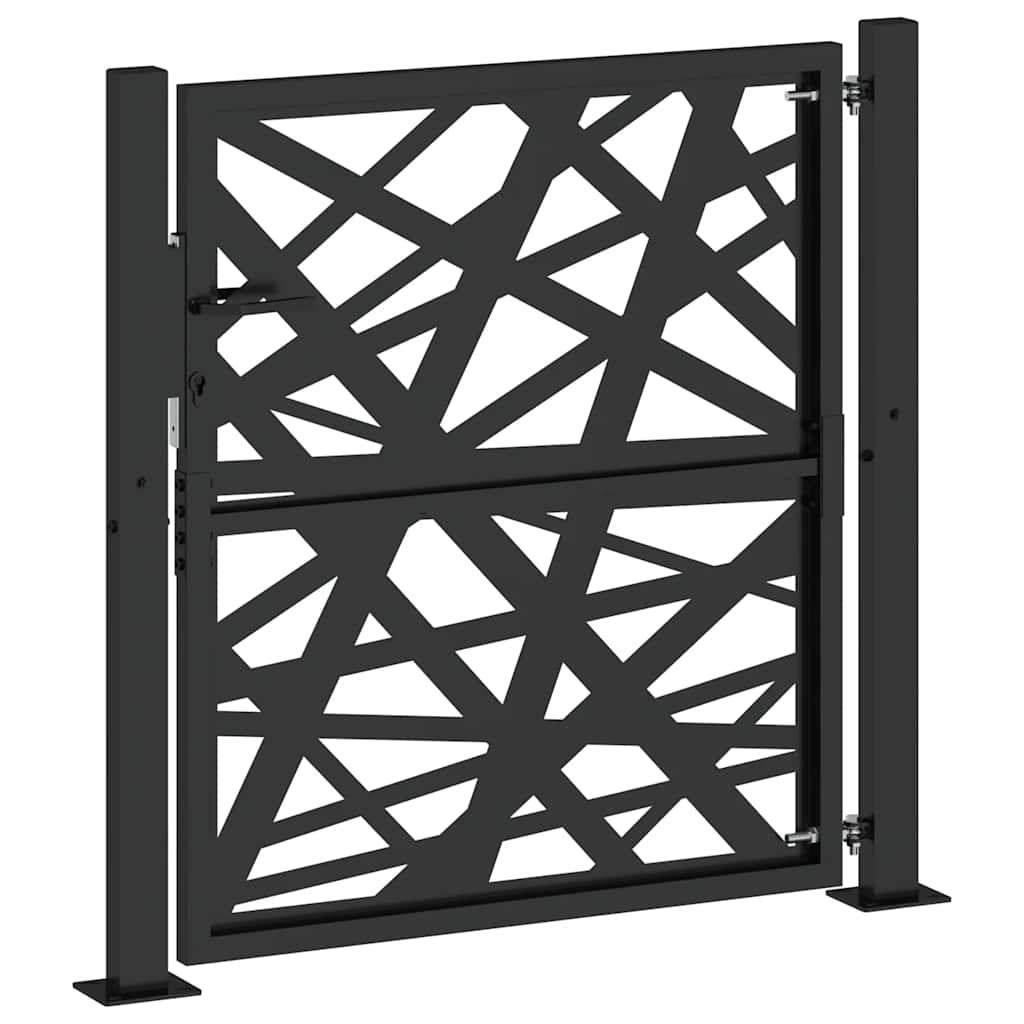 Cancello da giardino nero 100x100 cm in acciaio design leggero | homemem39