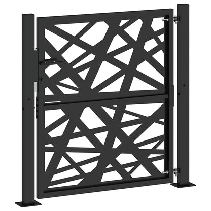 Cancello da giardino nero 100x100 cm in acciaio design leggero | homemem39