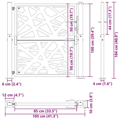 Cancello da giardino nero 100x100 cm in acciaio design leggero | homemem39