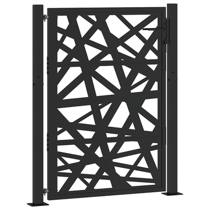 Cancello da giardino nero 100x125 cm in acciaio design leggero | homemem39