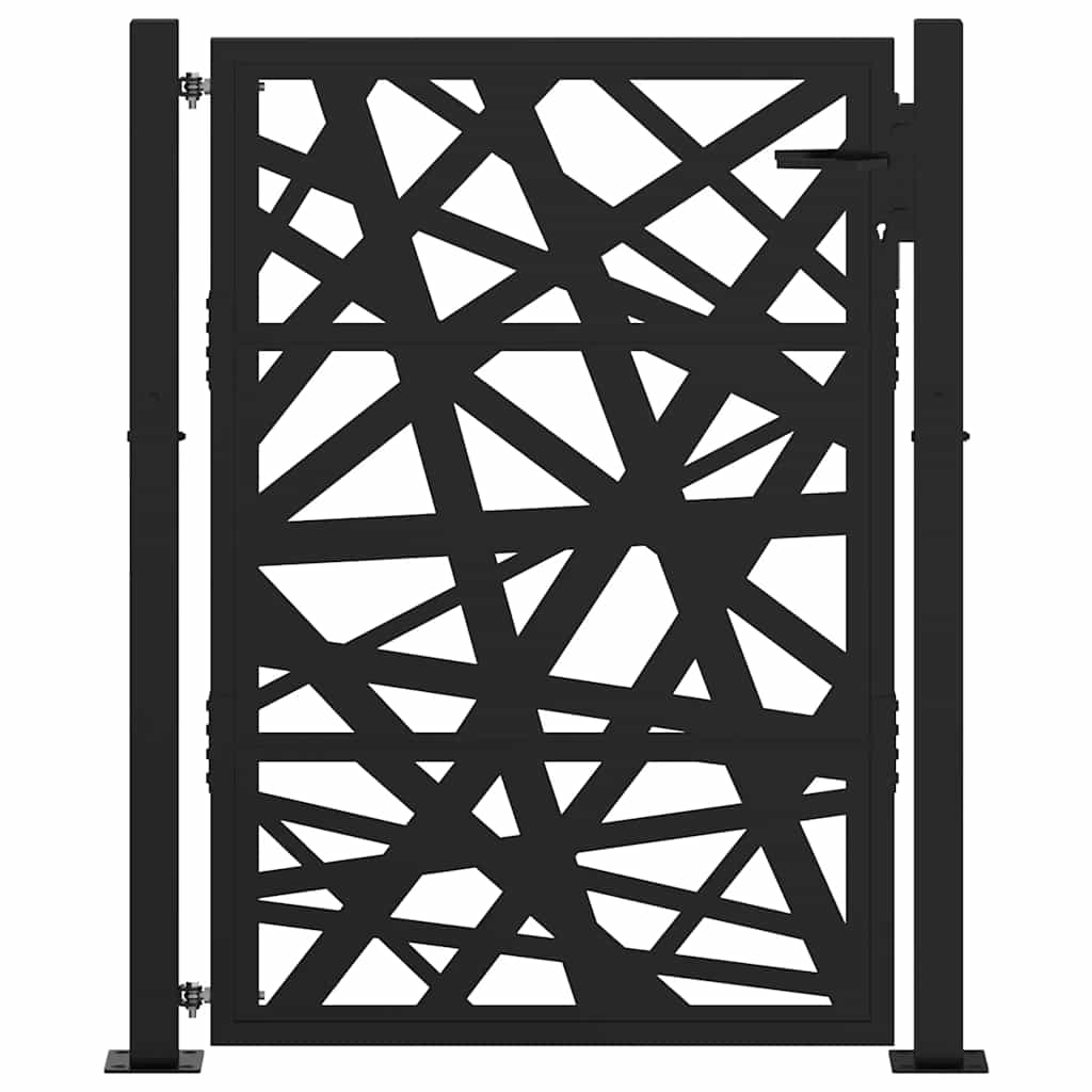 Cancello da giardino nero 100x125 cm in acciaio design leggero | homemem39