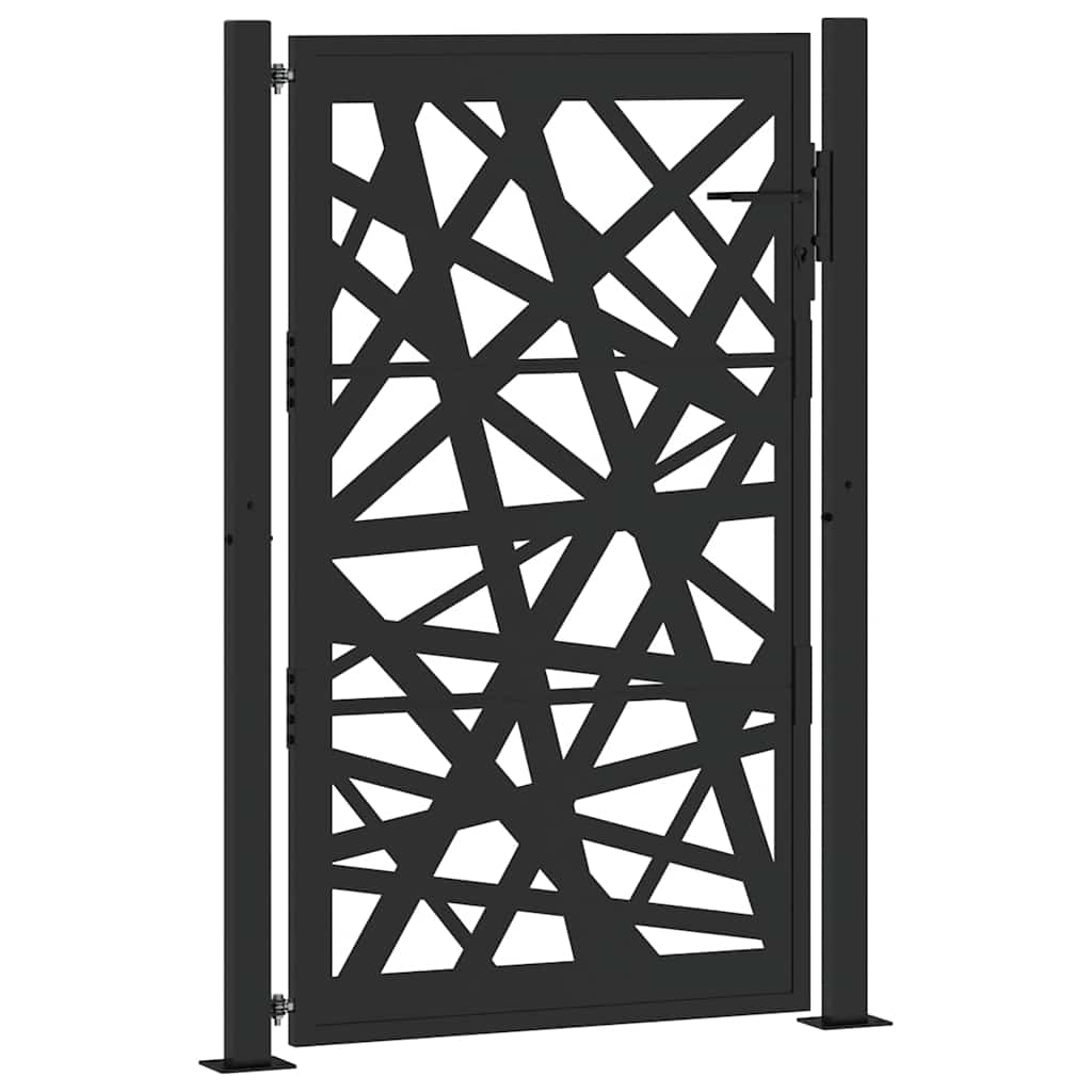 Cancello da giardino nero 100x150 cm in acciaio design leggero | homemem39