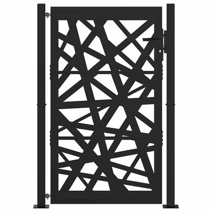 Cancello da giardino nero 100x150 cm in acciaio design leggero | homemem39