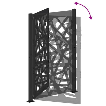 Cancello da giardino nero 100x150 cm in acciaio design leggero | homemem39