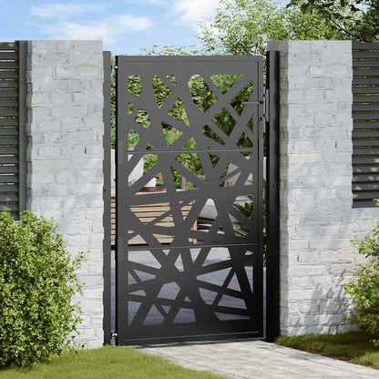 Cancello da giardino nero 100x150 cm in acciaio design leggero | homemem39