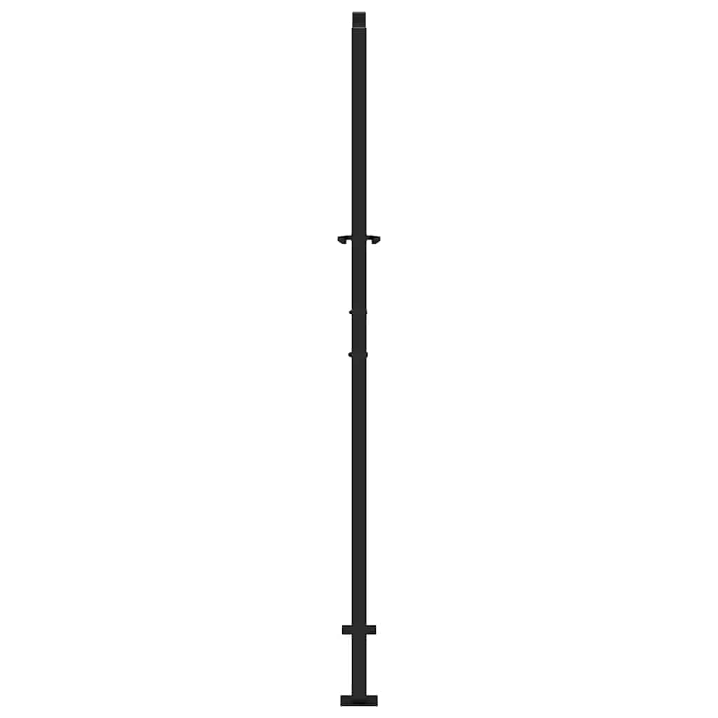 Cancello da giardino nero 100x175 cm in acciaio design leggero | homemem39