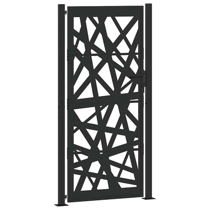 Cancello da giardino nero 100x200 cm in acciaio design leggero | homemem39