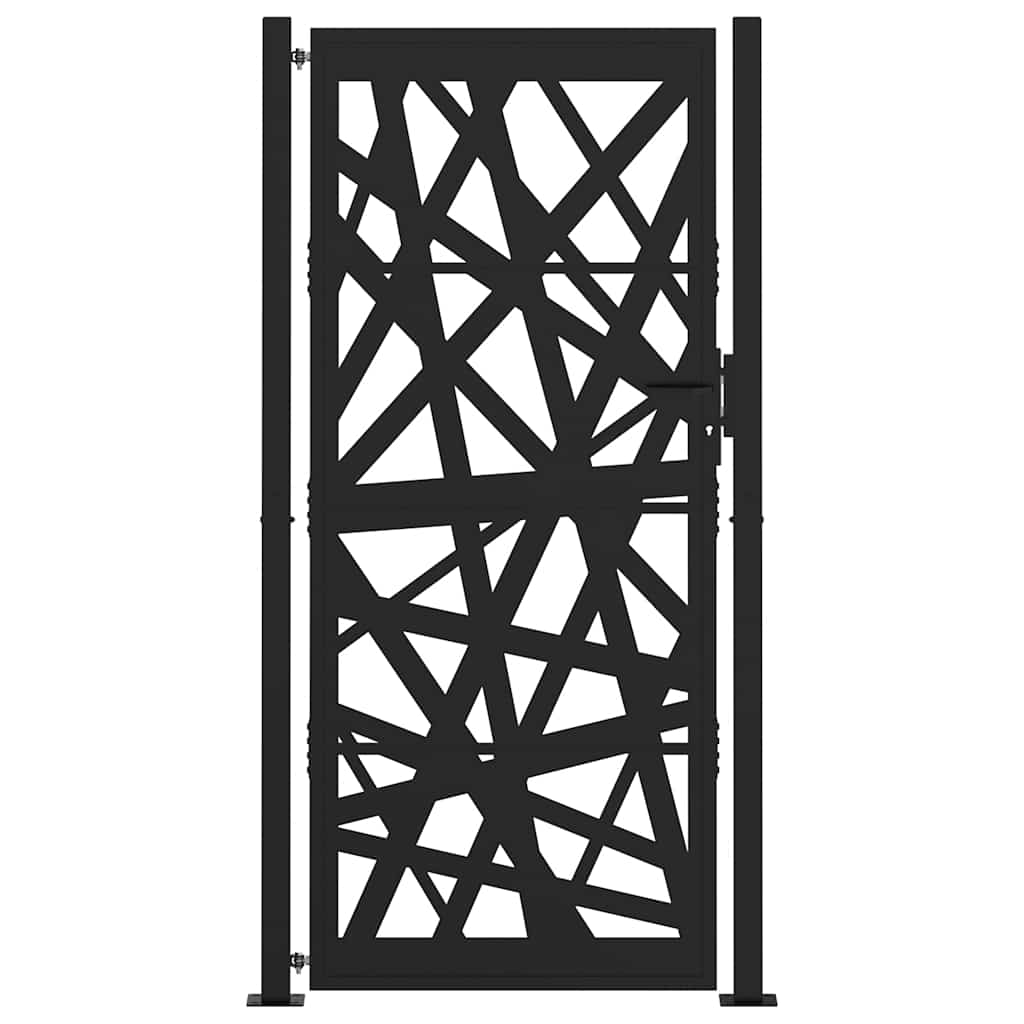 Cancello da giardino nero 100x200 cm in acciaio design leggero | homemem39