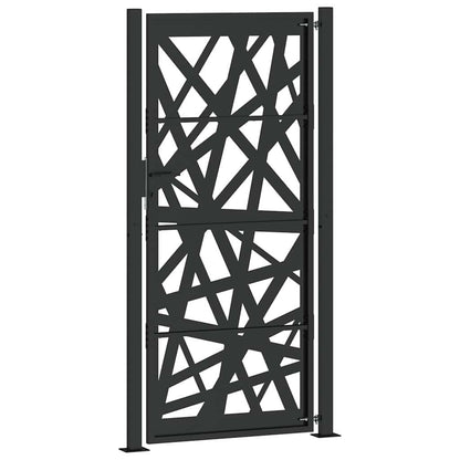 Cancello da giardino nero 100x200 cm in acciaio design leggero | homemem39