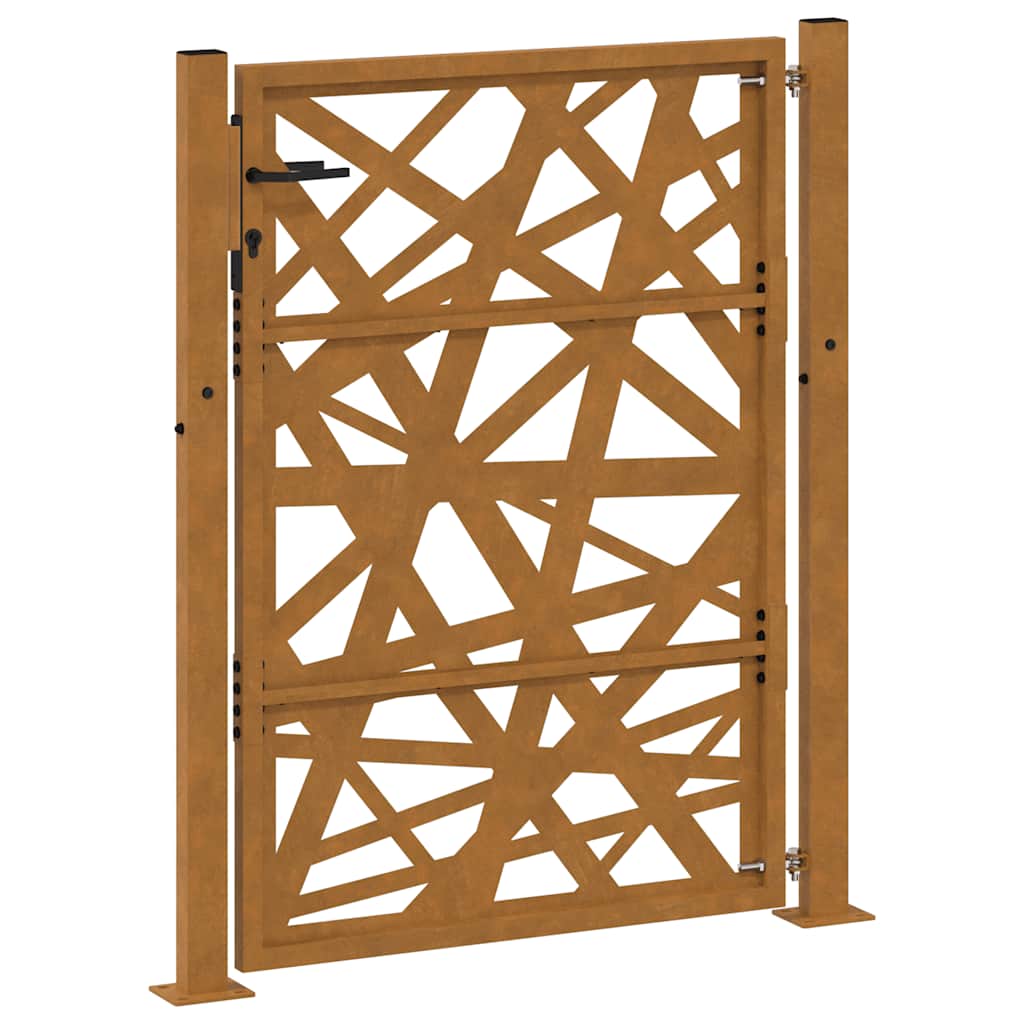Cancello da giardino 100x125 cm in acciaio corten design leggero | homemem39