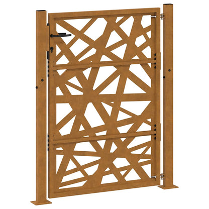 Cancello da giardino 100x125 cm in acciaio corten design leggero | homemem39