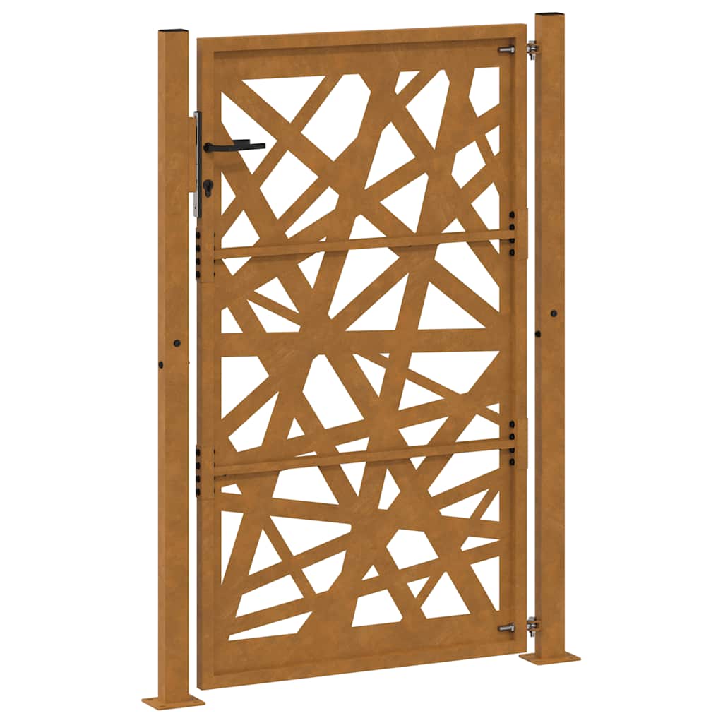 Cancello da giardino 100x150 cm in acciaio corten design leggero | homemem39