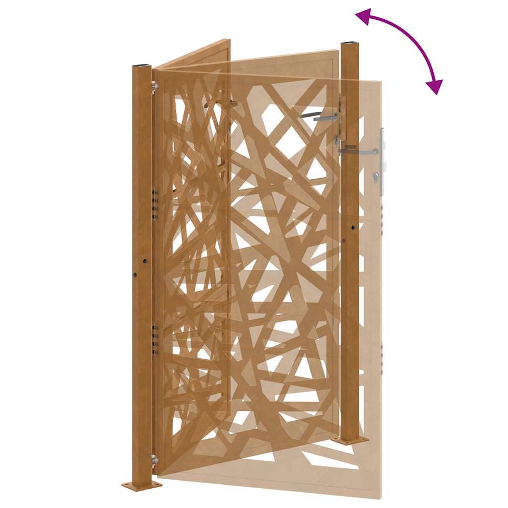 Cancello da giardino 100x150 cm in acciaio corten design leggero | homemem39