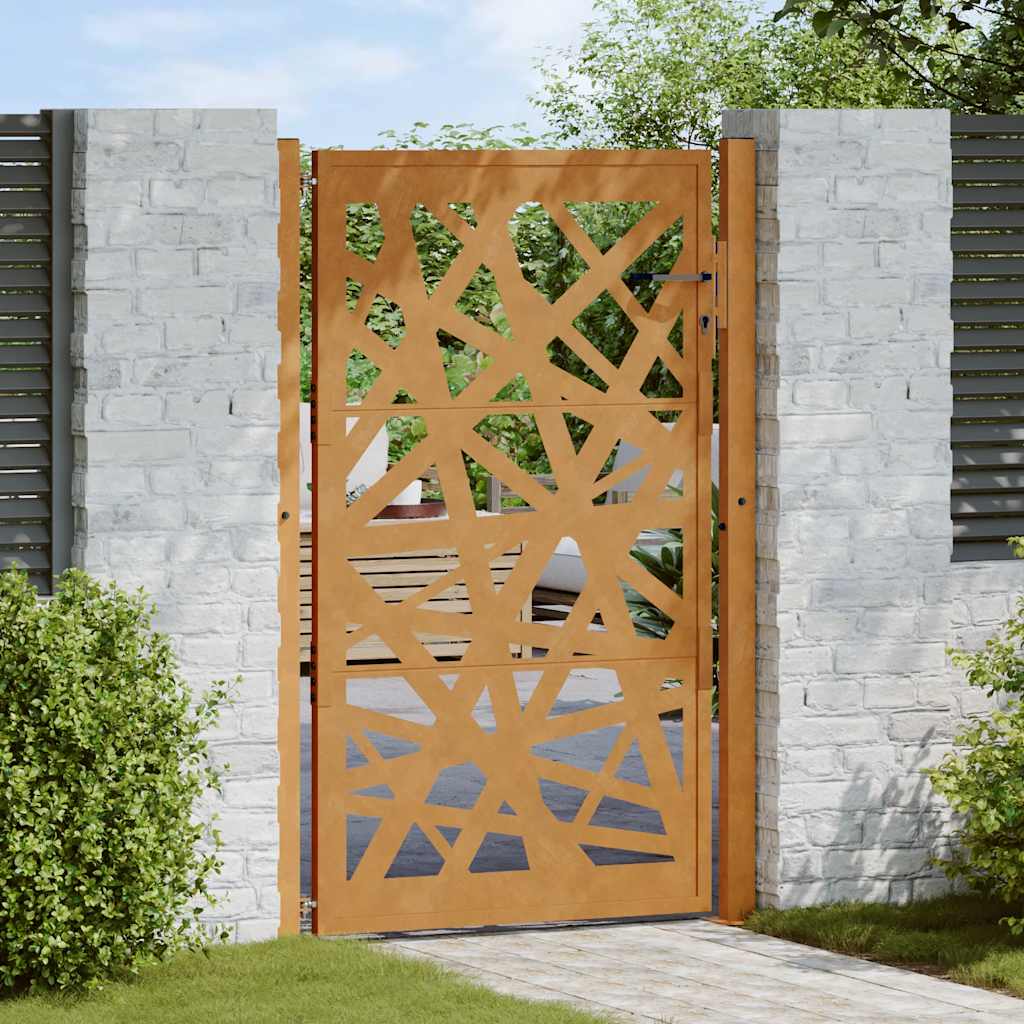 Cancello da giardino 100x150 cm in acciaio corten design leggero | homemem39
